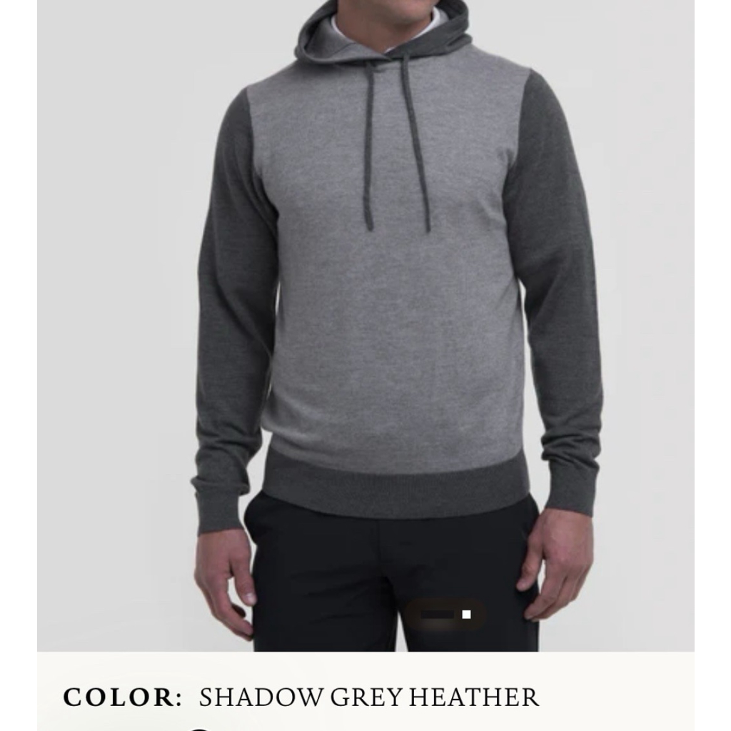 Fairway  Greene Mens Baruffa Merino Hoodie Shadow Grey Heather M11242 Nwot Xl